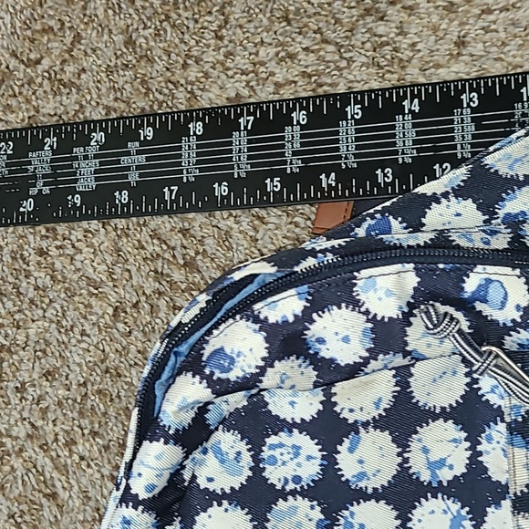 Vera Bradley Blue and White Patterned Backpack - Picture 9 of 11